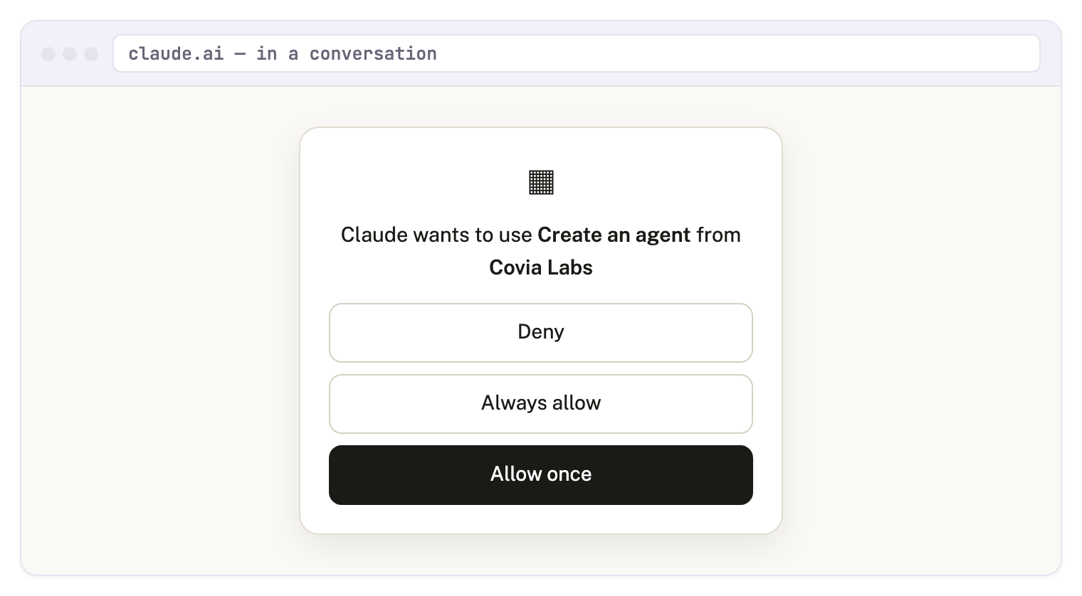 In-conversation permission prompt